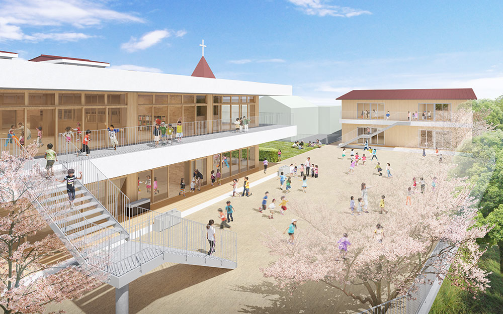 園庭の鳥瞰イメージ